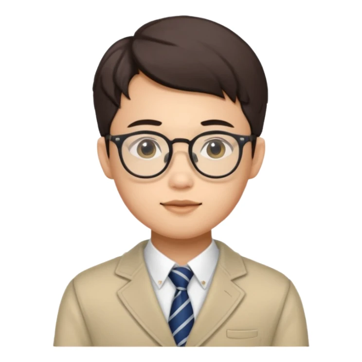 Small omega male Asian with glasses and preppy outfit  sticker