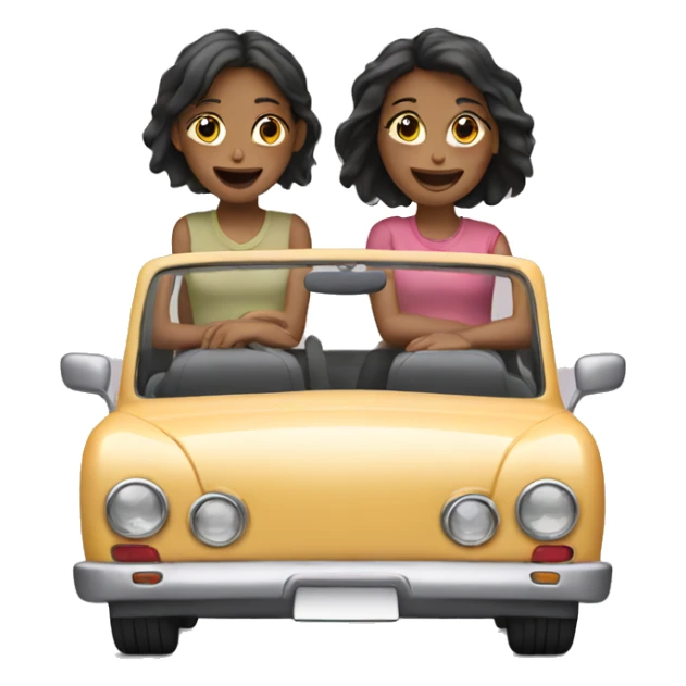 two girls in a car sticker