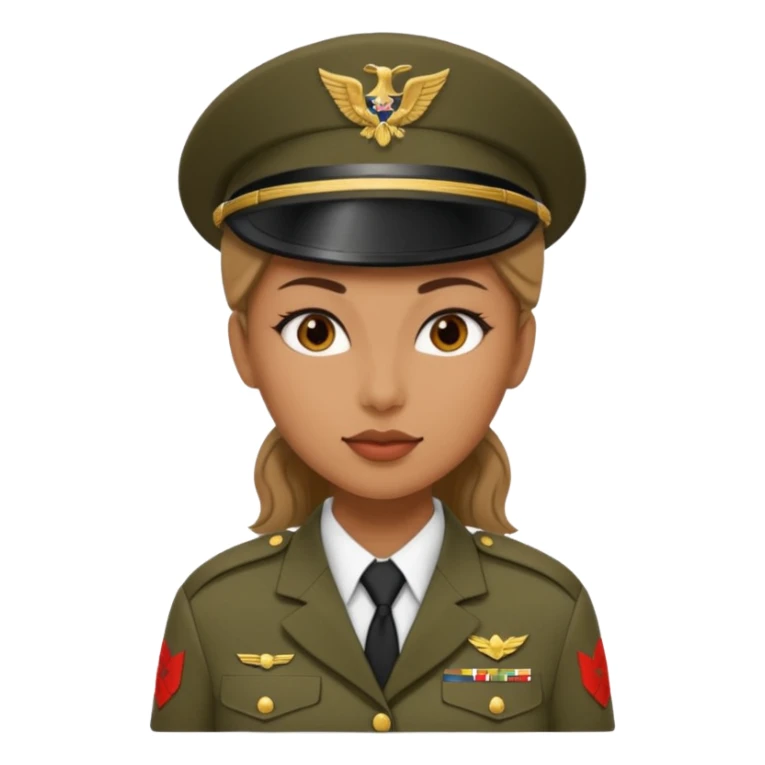 women Soldier without wearing cap sticker