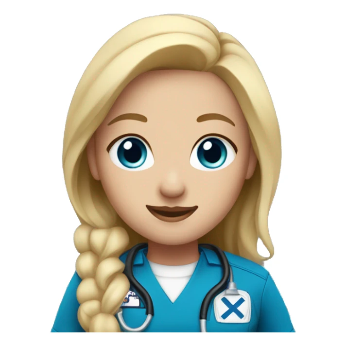 Female EMT with blue eyes and blonde hair sticker