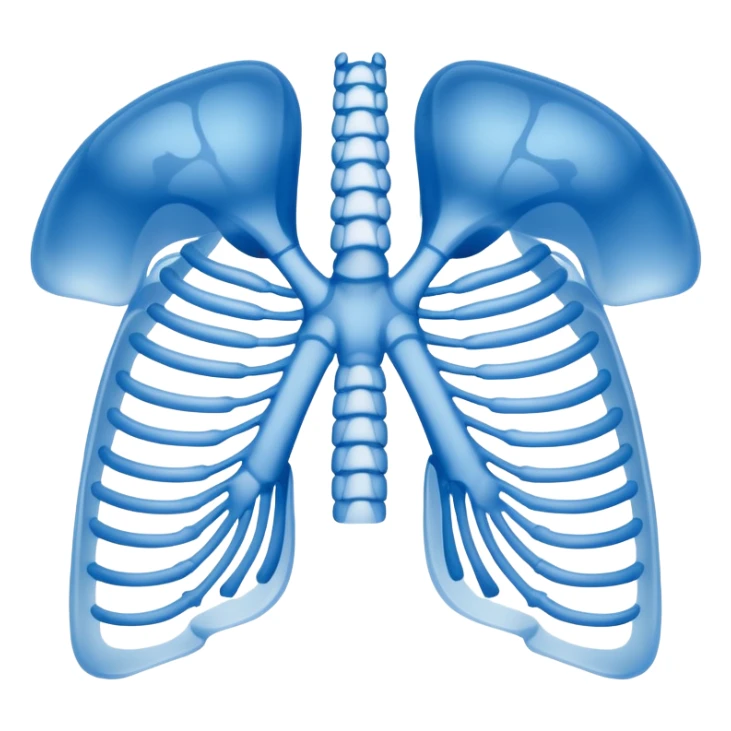 ribs that is in an xray format make it blue and white blue backround and white ribs  sticker