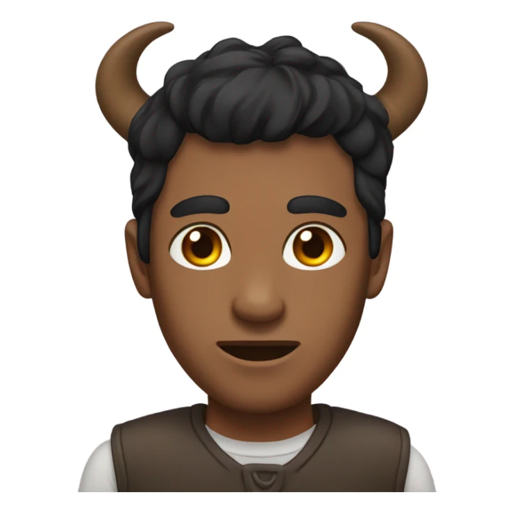 Make some horns in q brown dude with black hair  sticker