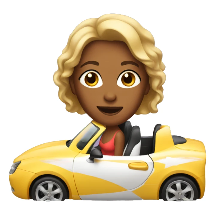 Lady in a sports car sticker