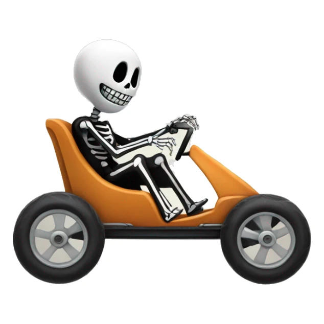 Jack Skeleton riding a go cart sticker
