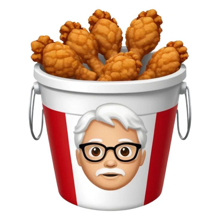 kfc like bucket white and red stripes sticker
