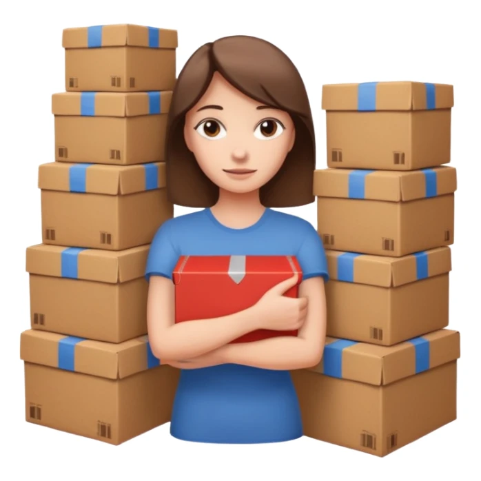 Woman with armful of boxes












 sticker