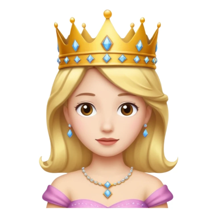 Wearing a crown with Princess dress sticker