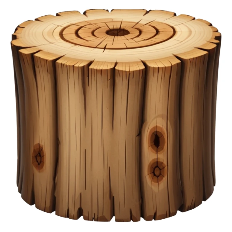 create a dnd style tree log.png (no face just a tree log) using 48x48 pixels size sticker