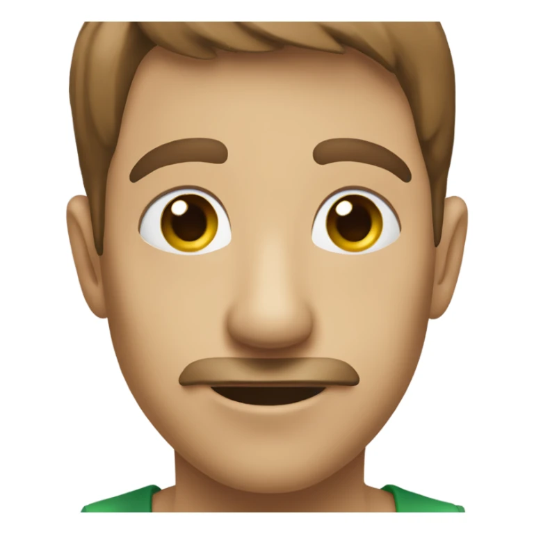 emoji tête chauve avec yeux marron et vert sticker