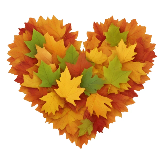 Heart-of-autumn-leaves sticker