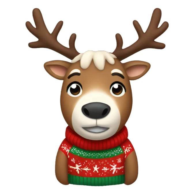 Reindeer wearing a Christmas sweater  sticker