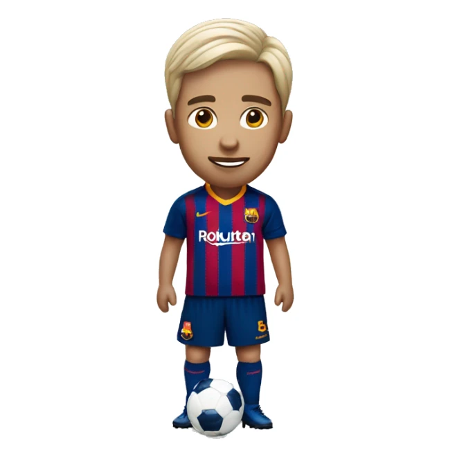 Football white player with 2024 barça kit sticker