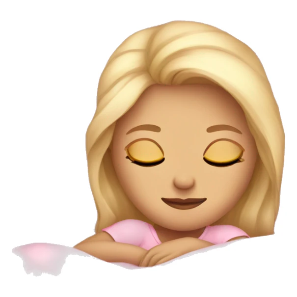 girl sleeping pink sheets bed blonde hair sticker