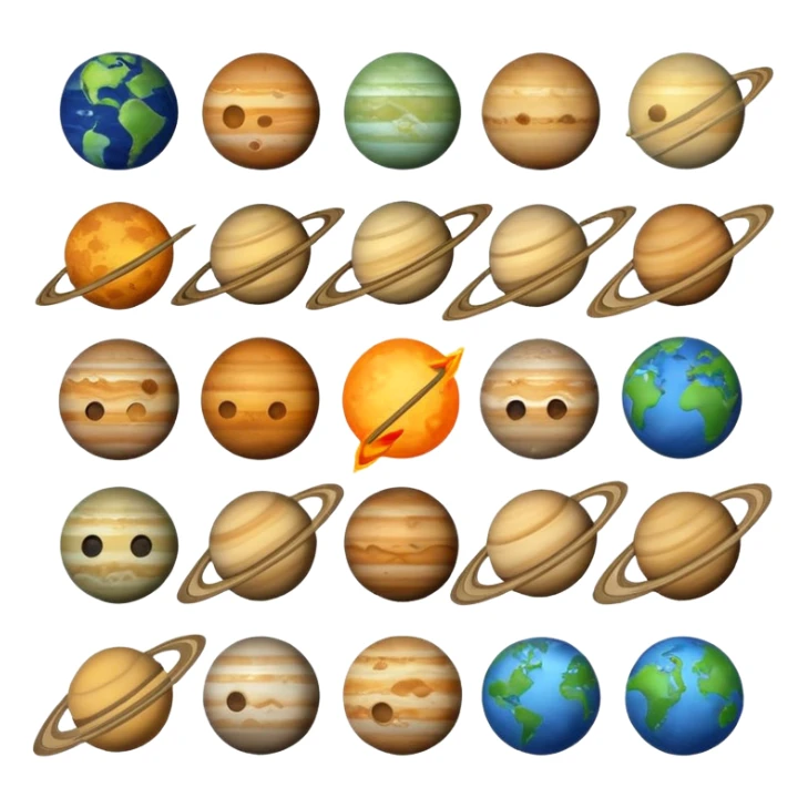 12 planets emojis I need a line for each planet mercury sticker