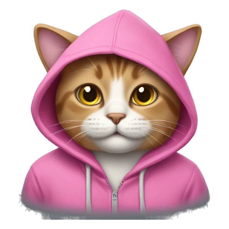 Cat with a pink hoodie sticker