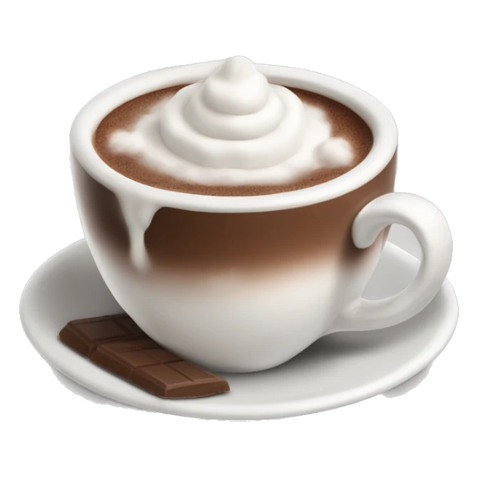 A steaming cup of hot chocolate with whipped cream and marshmallows sticker