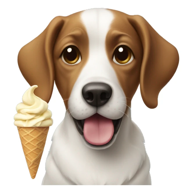 dog eating ice cream sticker