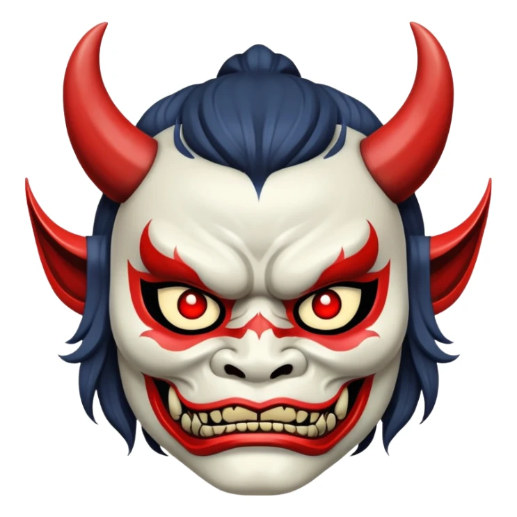 Cara con frio y demonio japones  sticker