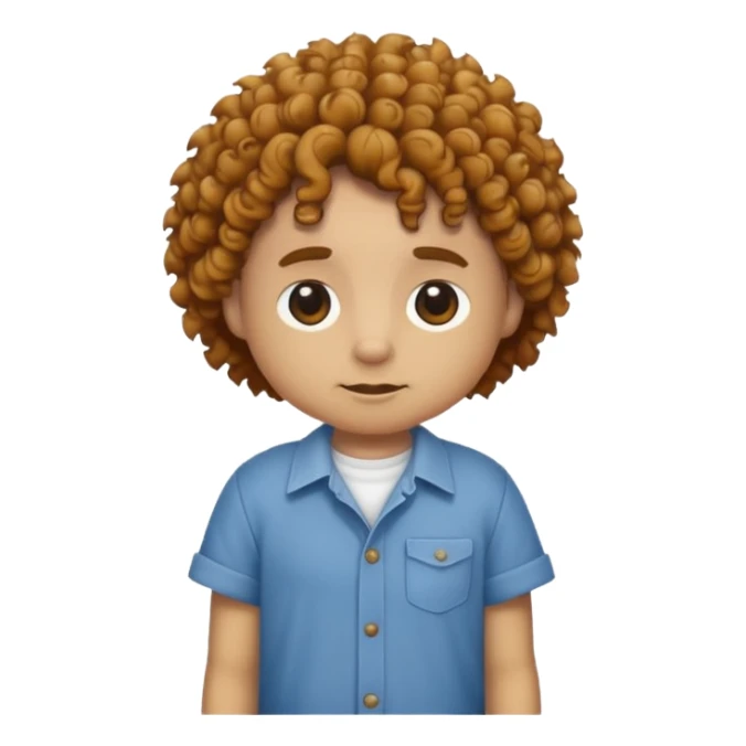 curly short hair animal with shirts  sticker