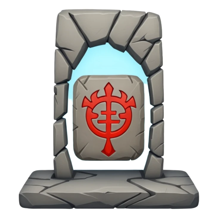 Stone Tablet – Carved gray slab with ancient runes. sticker