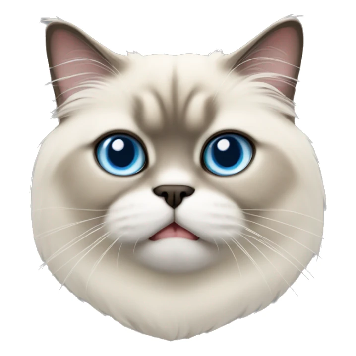 short hair himalayan cat blue eyes sticking out tongue sticker