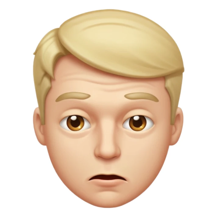 A male with squinting eyes but the mouth is blowing out sticker