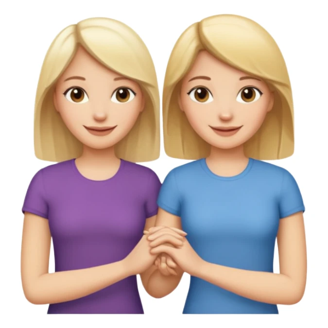 blonde woman and brunette woman holding hands sticker