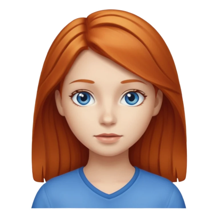 girl with ginger hair and blue eyes sticker
