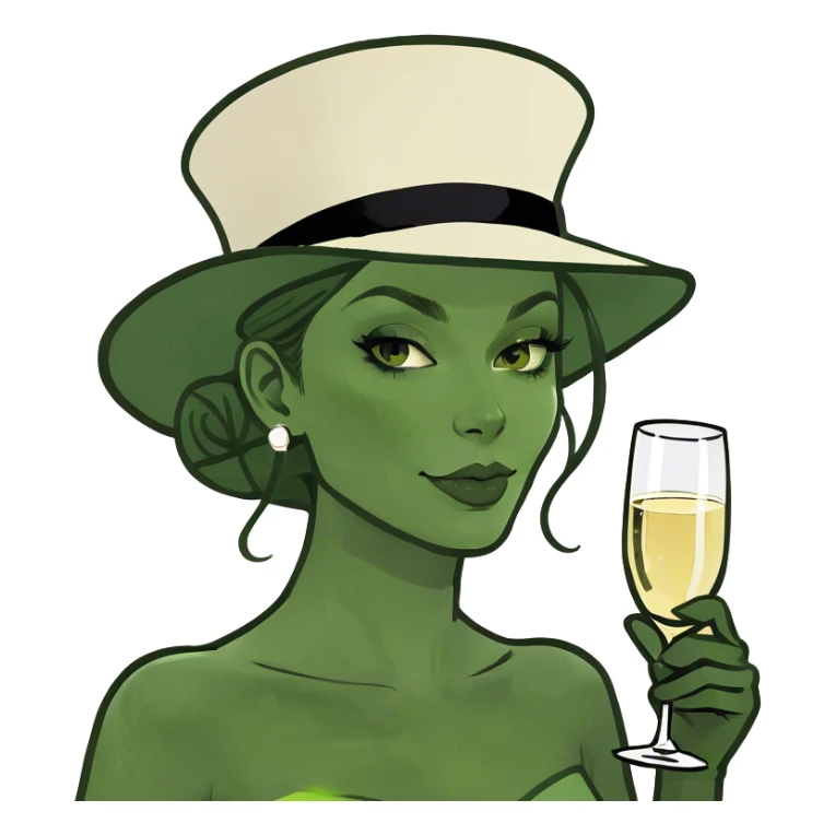 Girl with glass of champagne sticker