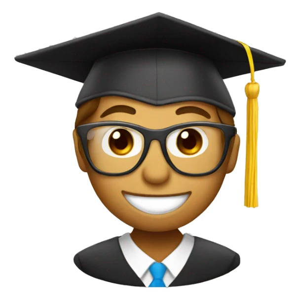 College graduate with graduation cap drinking coffee sticker