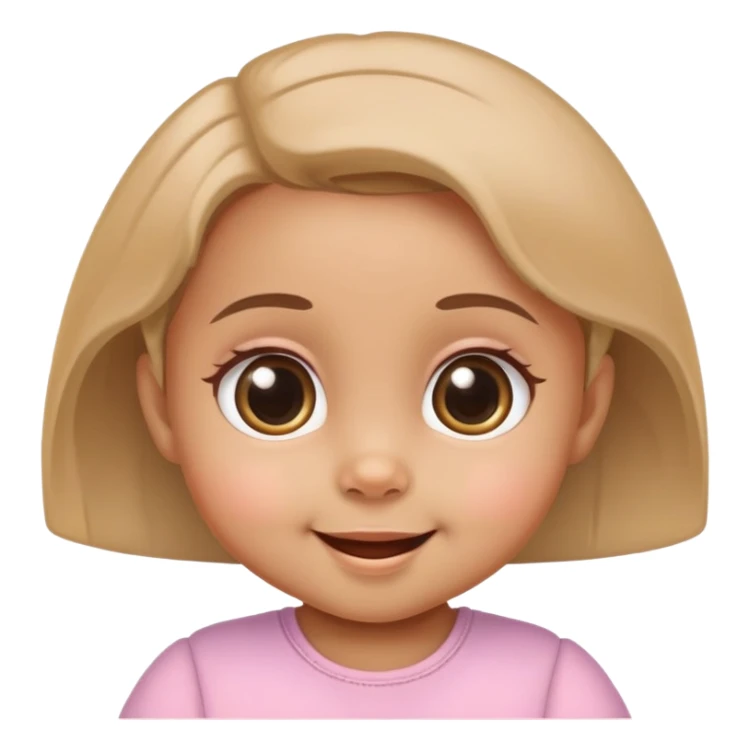 smiling baby girl with big eyes and medium skin tone sticker