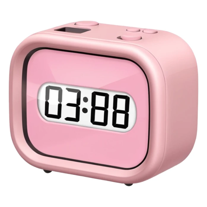 Please make me an alarm clock digital that will show six o'clock in the morning and make it in the style of ios 18.1 and aesthetic and the color is light pink  sticker