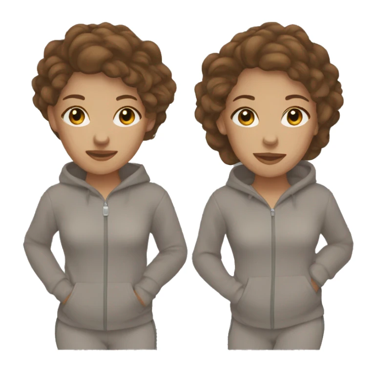Brown sweatsuit female brown hair sticker