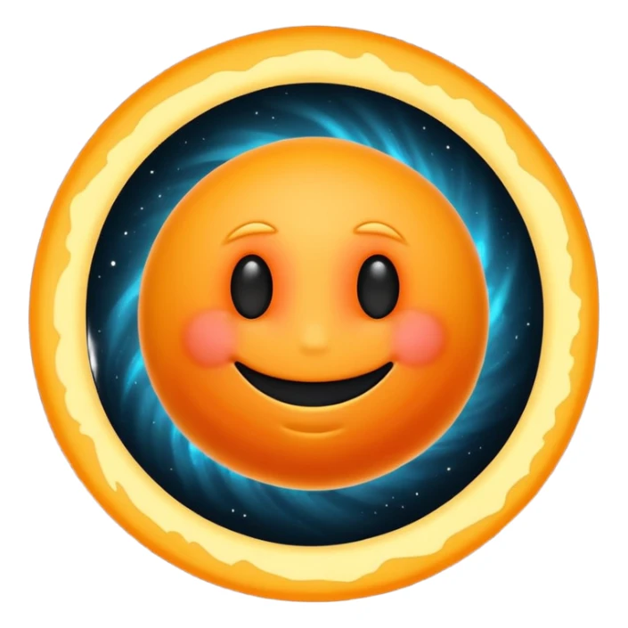 make a blackhole, accretion disk and all, with an orange smiley face sticker