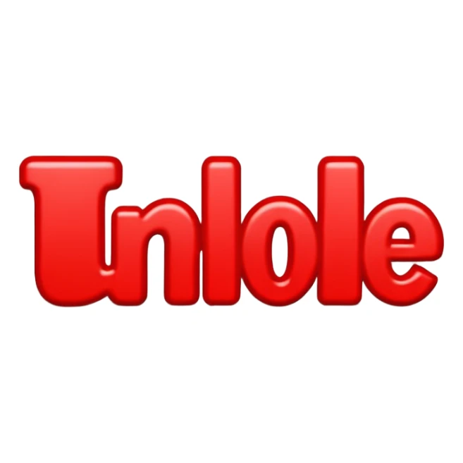 "Unloved" word in vivid red typography letting, isolated on a transparent background sticker