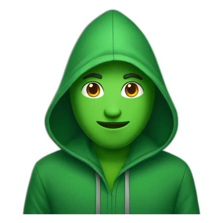 Green hooded male sticker