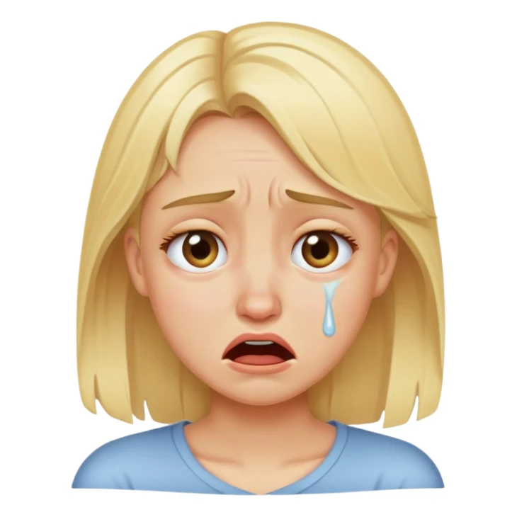 Blonde girl ugly crying sticker