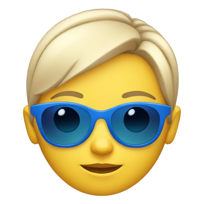 little white girl with blue sun glasses sticker