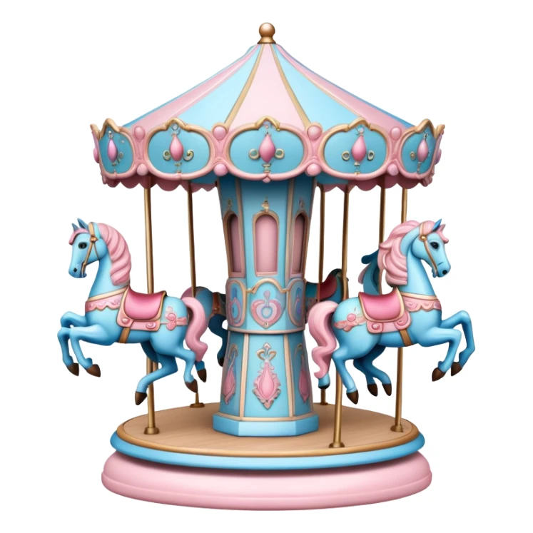 pastel pink and blue merry-go-round carousel sticker