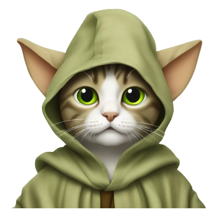 cat dressed as yoda on its birthday sticker