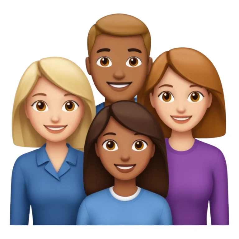 4 people, one man and three women sticker