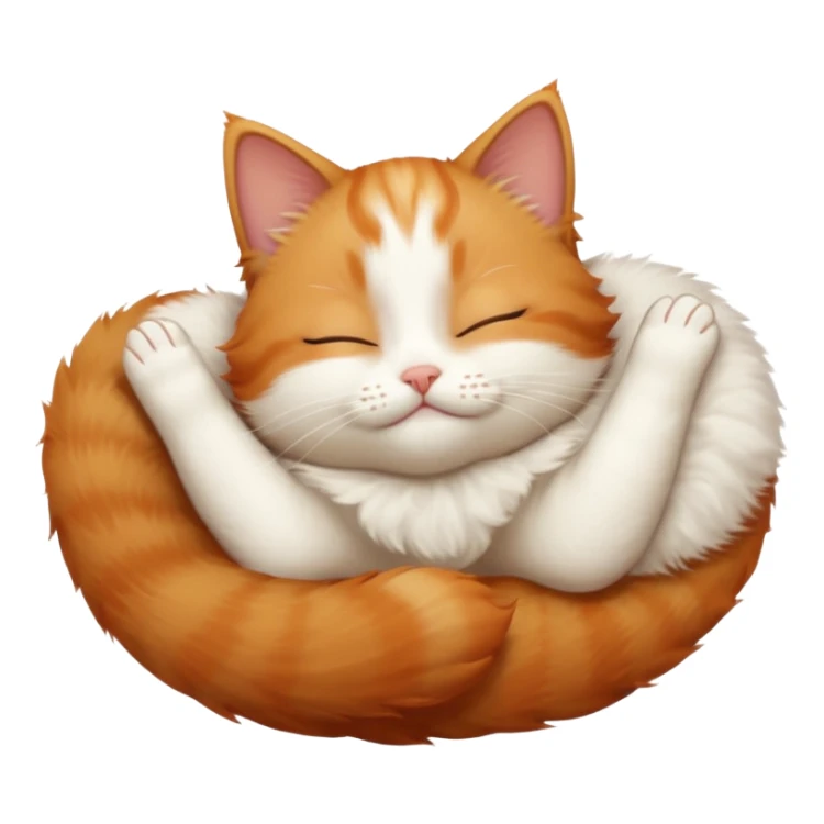 ginger and white small cat in funny positions upside down with eyes closed sticker