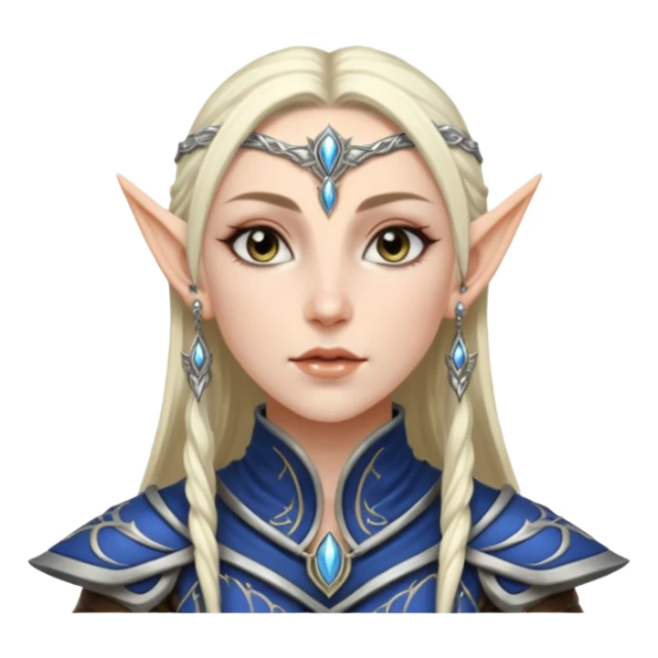 ESO female high elf warrior with lashes and earrings sticker
