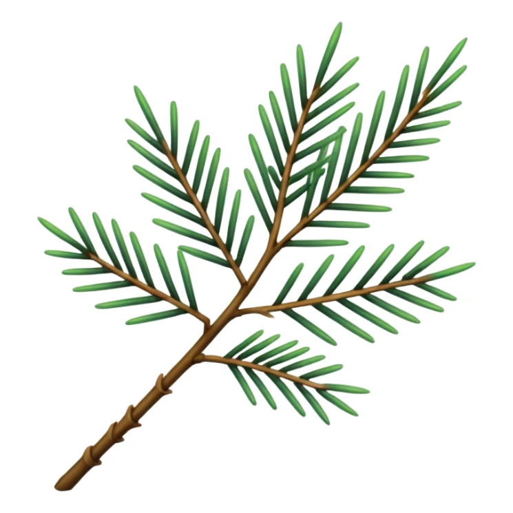 pine needle emoji, green sticker