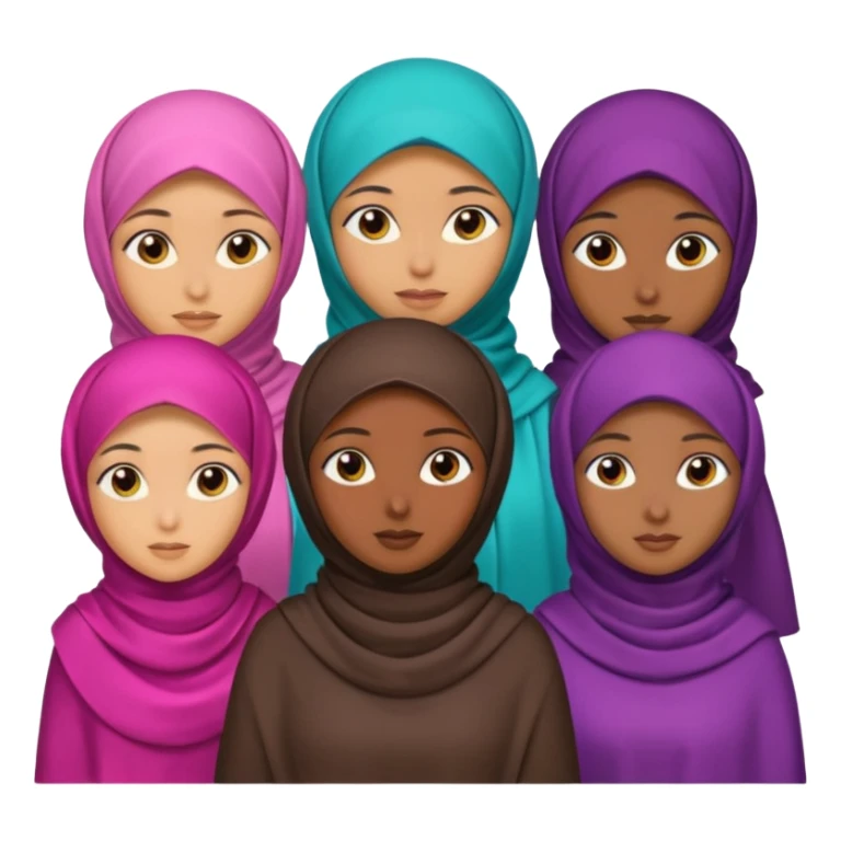 Hijabi girls with no face sticker