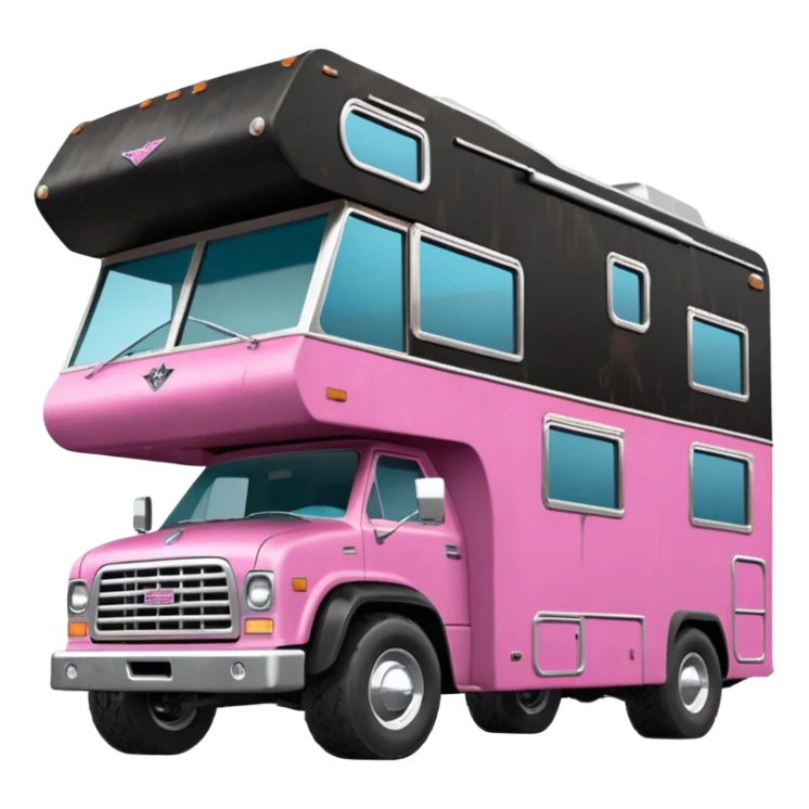 Aerodynamic Streamlined dilapidated hillbilly-Barbie Vader styled motor home rv off-roading rock-climbing 4x4 desert Winnebago party monster truck  sticker