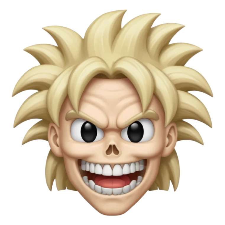   Mind blown skull face for goku hair          sticker