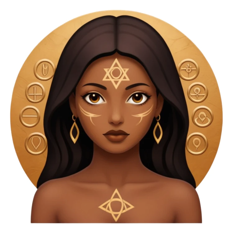 Dark oil traced over woman’s skin forming occult symbols, sensual devotion sticker