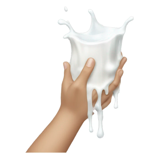 milk dripping off of hand sticker