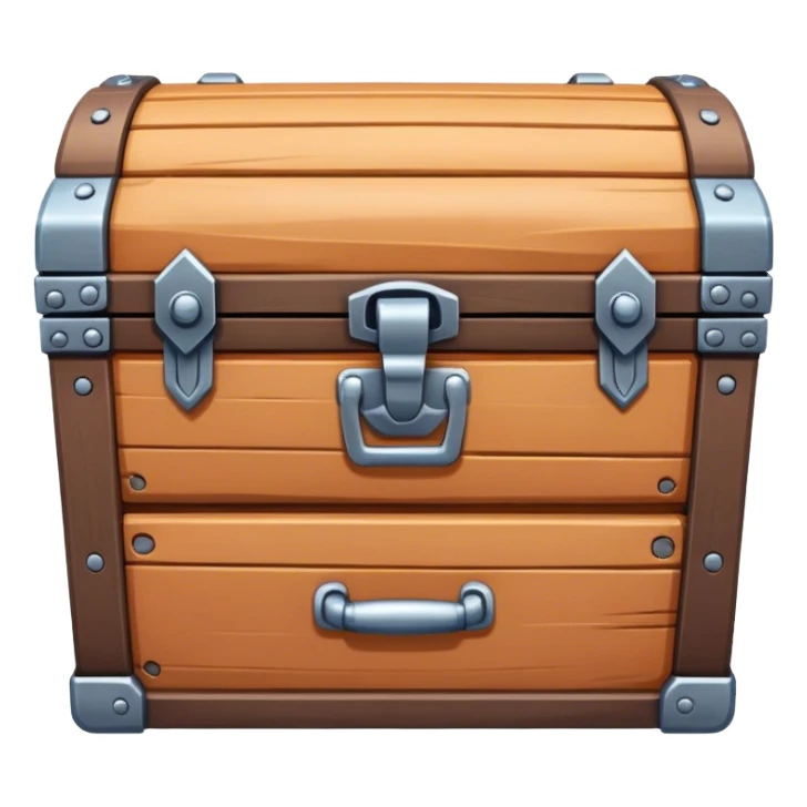 modern chest, clay material, low detailed, casual game, mobile game sticker